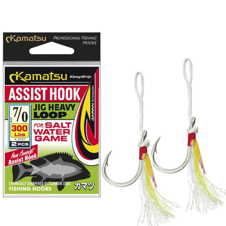 ASSIST HOOK JIG HEAVY LOOP 9/0 300Lbs OPP. 2PCS K-