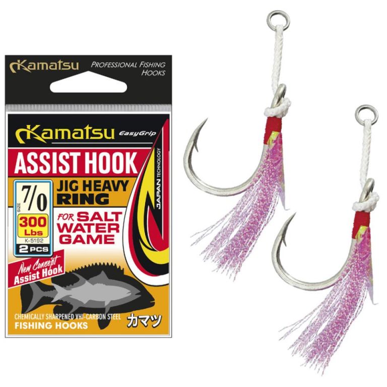 ASSIST HOOK JIG HEAVY RING 9/0 300Lbs OPP. 2PCS K-