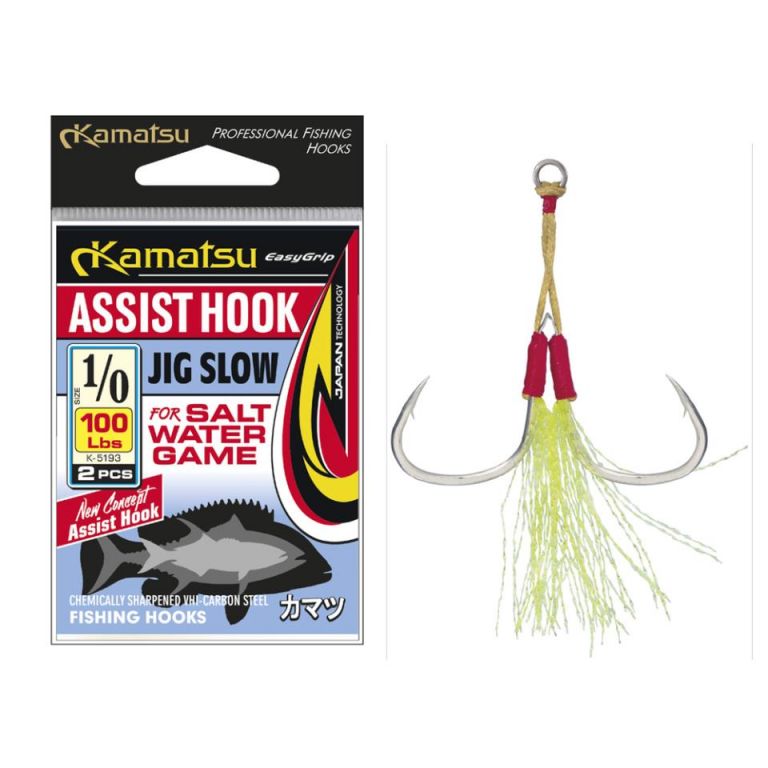 ASSIST HOOK JIG SLOW 1/0 100Lbs OPP. 2PCS K-5193