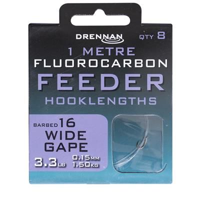 Drennan FLUOROCARBON 1MT FEEDER WIDE GAPE 16  