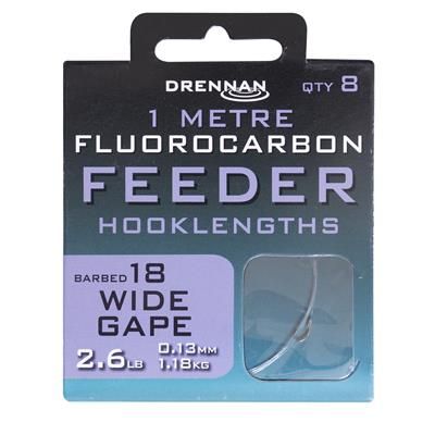 Drennan FLUOROCARBON 1MT FEEDER WIDE GAPE 18  