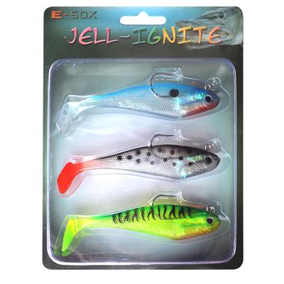 E-SOX JELL-IGNITE SOFT SHAD LURES , 8CM , MIXED  