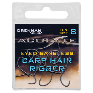 Drennan ACOLYTE Carp Hair Riggers Hooks, Barbless