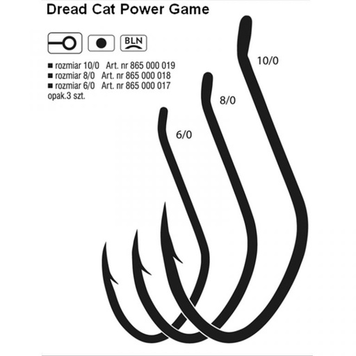 [865000019] CATFISH HOOK POWER GAME 100 BLNR BAG 3 PCS DREAD 