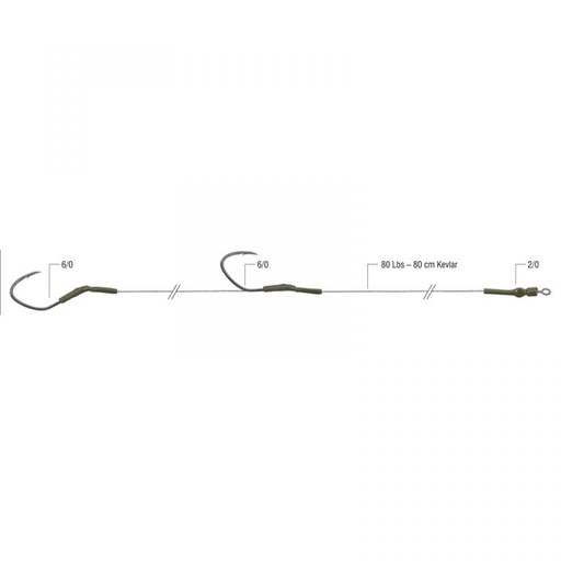 [865100002] CATFISH RIG WITH TWO HOOKS, DOUBLE WIN 6080cm80